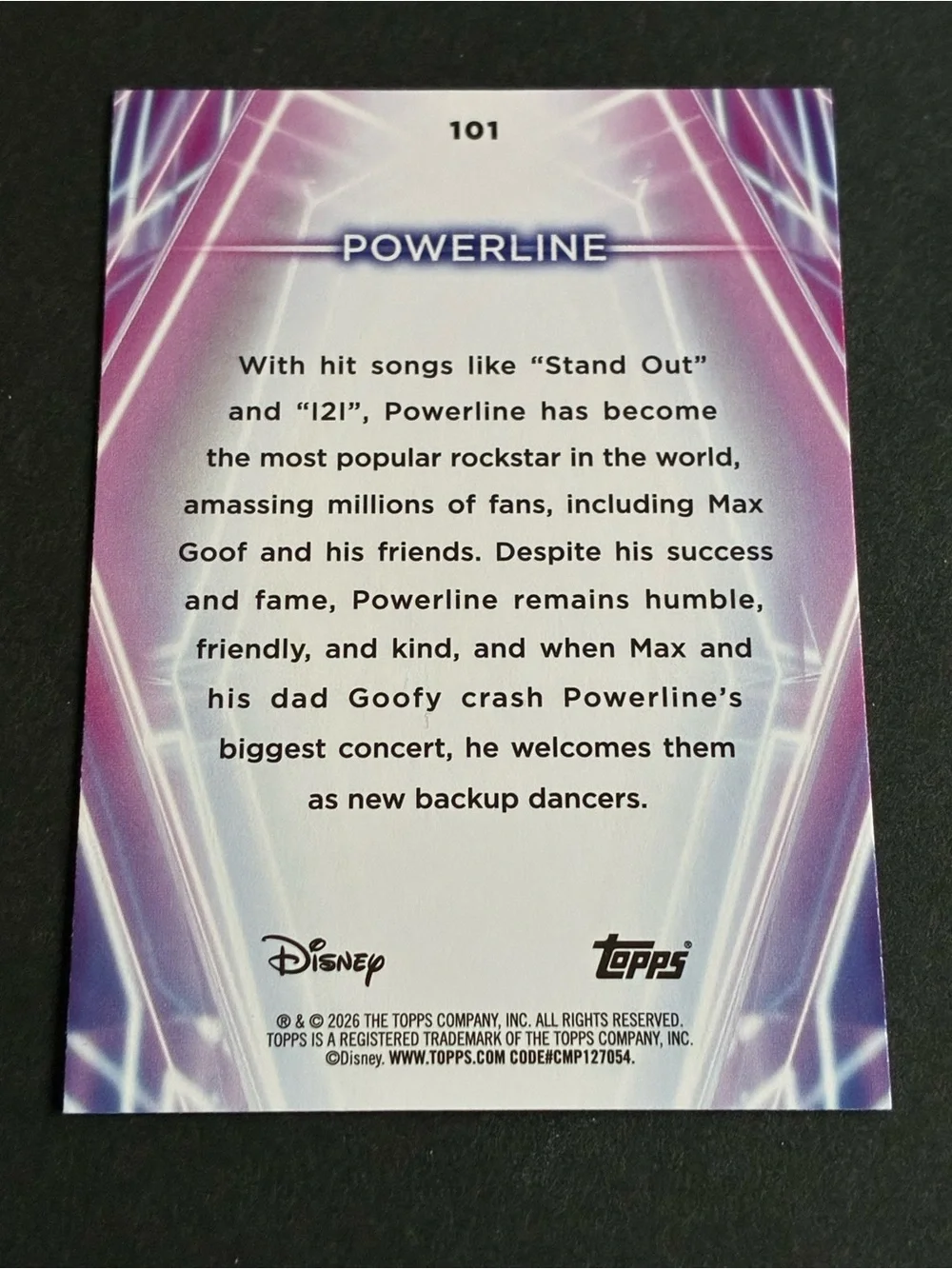 2026 Topps Disney Neon Powerline #101 Rainbow Foil Goofy Movie Card